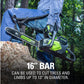 Pro 80V Cordless 16" Brushless Chainsaw w/ 2.0Ah Battery & Charger