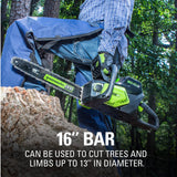 Pro 80V Cordless 16" Brushless Chainsaw w/ 2.0Ah Battery & Charger