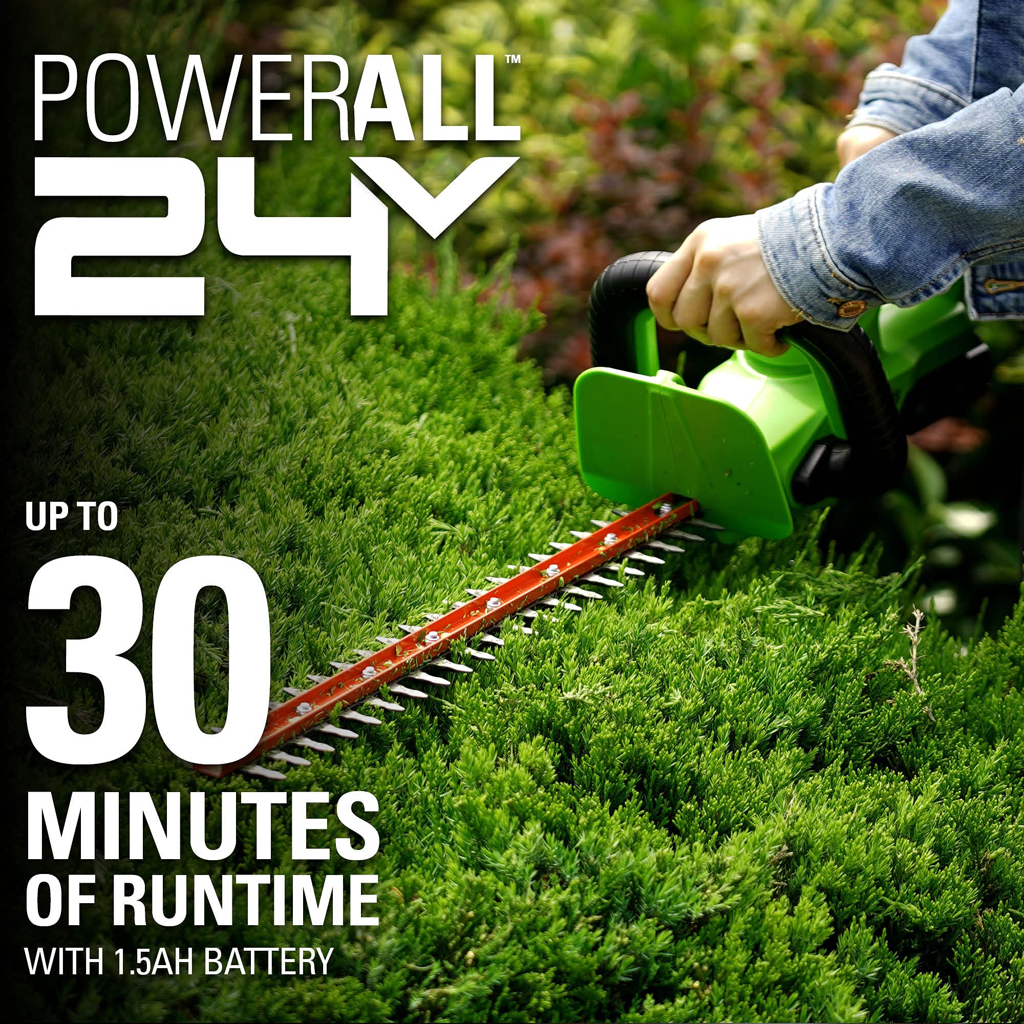 48V (24V x 2) 15" Cordless Battery TORQDRIVE™ String Trimmer Combo Kit w/ 24V 320 CFM Blower & 24V 22" Hedge Trimmer w/ (2) 2.0Ah USB Batteries & Charger
