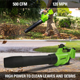 40V 500 CFM Cordless Battery Leaf Blower w/ 2.5Ah Battery & Charger