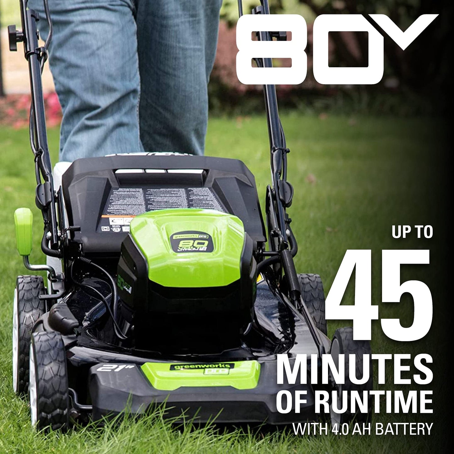 80V 21" Cordless Battery Self-Propelled Lawn Mower w/ 4.0Ah Battery & Charger