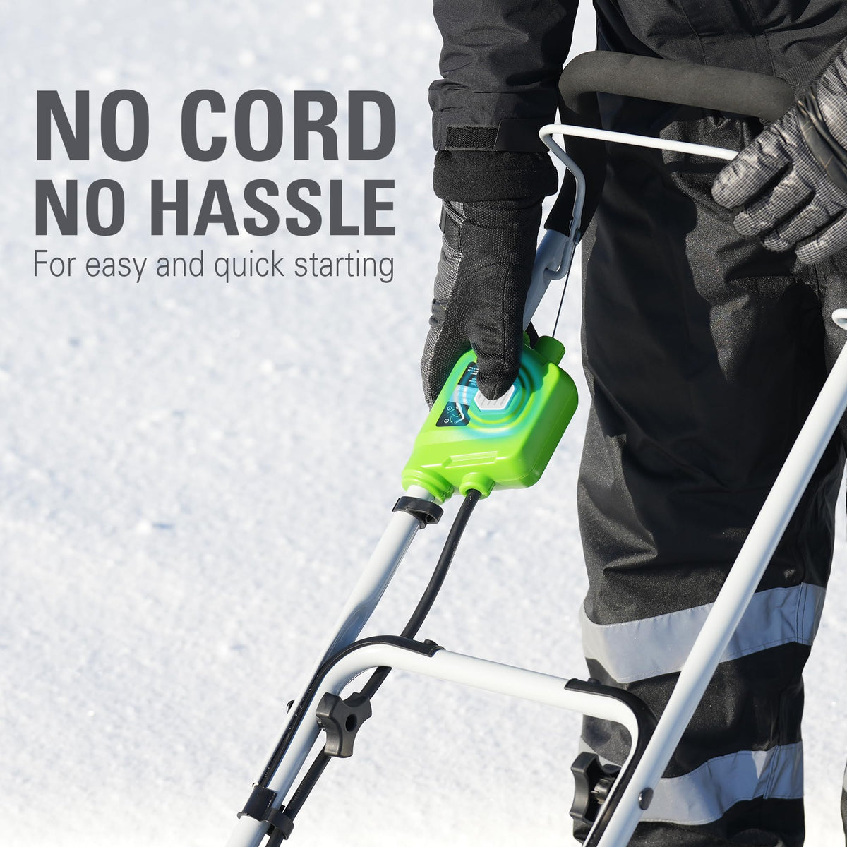 40V 16" Cordless Battery Single-Stage Snow Blower: 5.0 Ah USB Battery and Charger