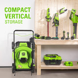 80V 21" Cordless Battery Brushless 3-in-1 Push Mower & 500CFM Axial Leaf Blower w/(2) 2.0Ah Batteries and Rapid Charger