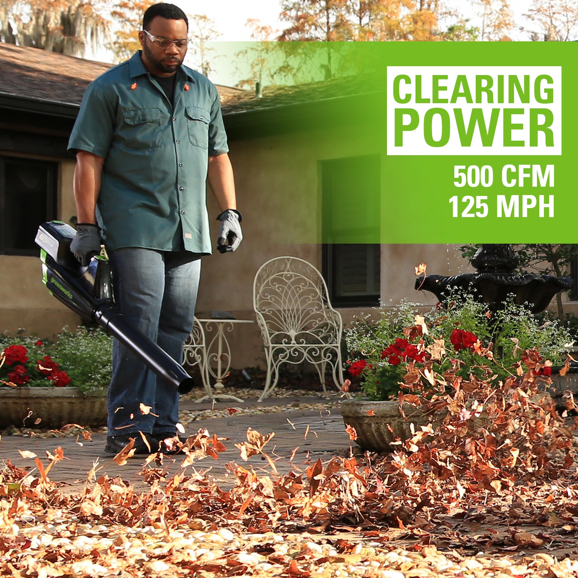 80V 21" Cordless Battery Brushless Push Mower & 500CFM Axial Leaf Blower w/(2) 2.0Ah Batteries and Rapid Charger