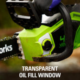 40V 14" 1.5kW Cordless BatteryBrushless Chainsaw (Tool Only)