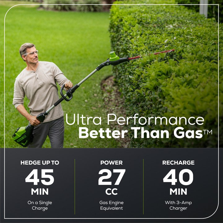 60V 20"  7-Position Cordless Battery Pole Hedge Trimmer w/ 2.0 Ah Battery & Charger