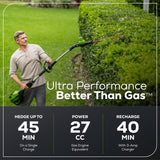 60V 20"  7-Position Cordless Battery Pole Hedge Trimmer w/ 2.0 Ah Battery & Charger
