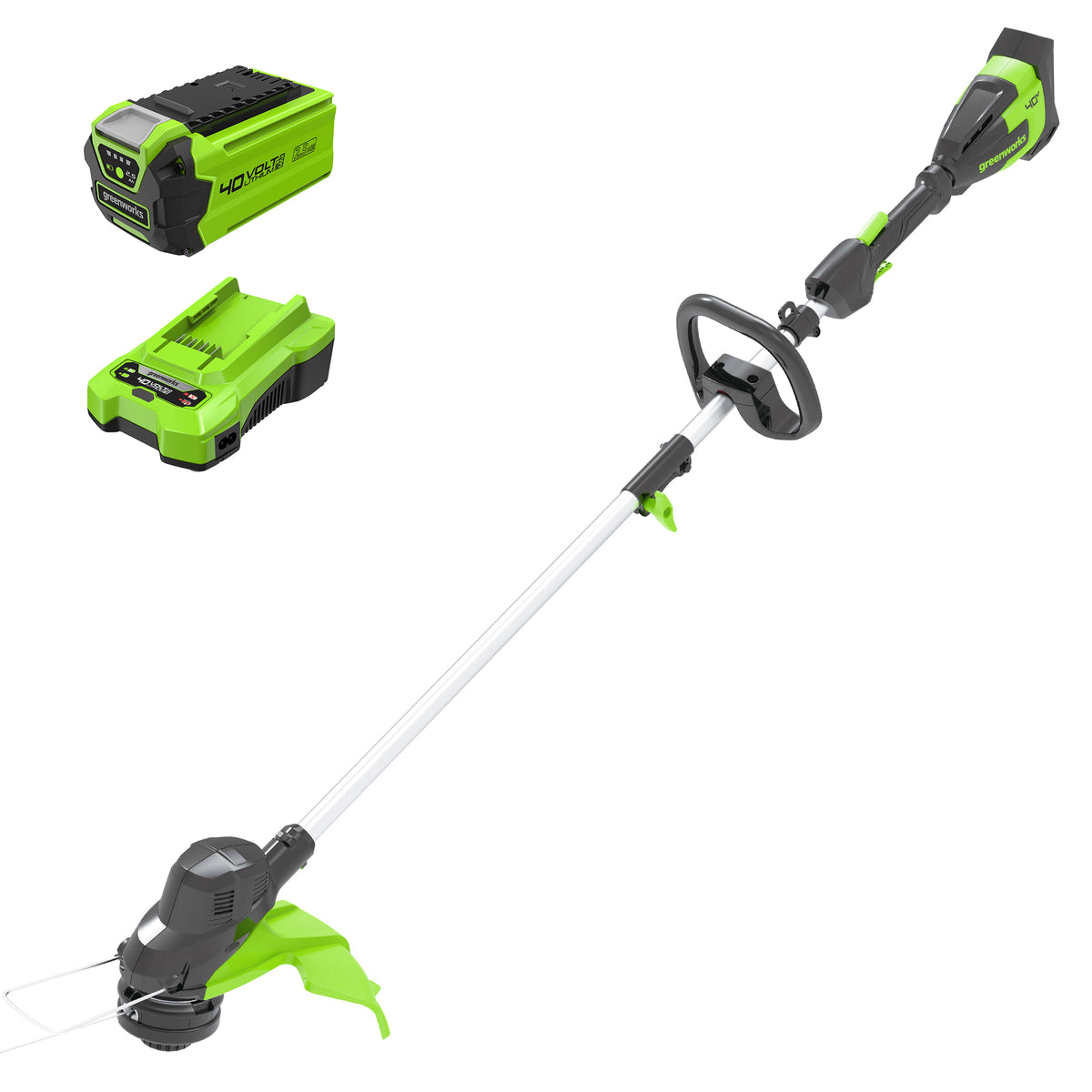 40V 15" Cordless Battery Brushless String Trimmer (Front Mount): 2.5 Ah Battery and Charger