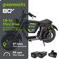 80V STEALTH Series Electric Mini-Bike w/ (2) 8.0Ah Batteries & Dual-Port Rapid Charger