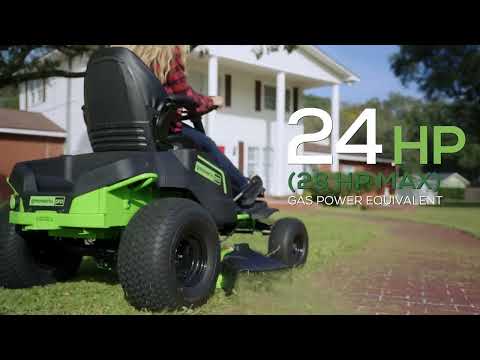 82V 42" CrossoverT Riding Lawn Tractor: (4) 82V 6.0 Ah Batteries and (1) 600W Turbo Wall Charger, CRT4282