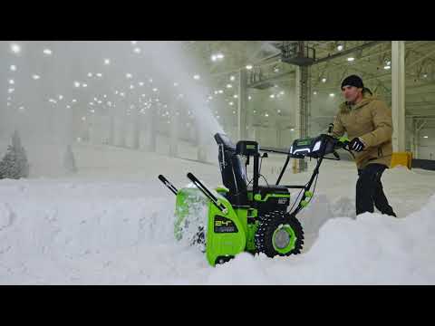60V 24" Cordless Battery Two-Stage Snow Blower w/ Two (2) 8.0 Ah Batteries & Dual-Port Charger