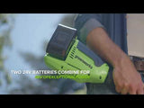 48V (24V x 2) 16" Cordless Battery Brushless String Trimmer (Attachment Capable) w/ (2) 4.0Ah 21700 Batteries, 100W Type-C Charger & (2) 3-Ft Cables
