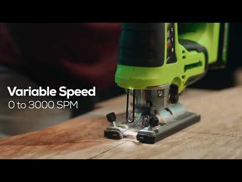 24V Cordless Battery Brushless Jig Saw w/ 2.0 Ah Battery & Charger