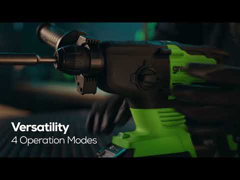 24V SDS-Plus 2J Brushless Rotary Hammer Drill w/ 4.0Ah USB Battery & Charger