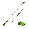 40V 10" Cordless Battery Pole Saw and Hedge Trimmer Attachment: 2.5 Ah Battery and Charger