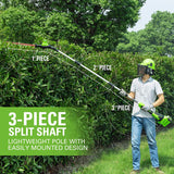 40V 10" Cordless Battery Pole Saw & Hedge Trimmer Attachment w/ 2.5 Ah Battery & Charger