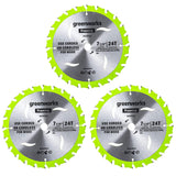 Greenworks 24V 7-1/4 " 24T Circular Saw Blades，3pc