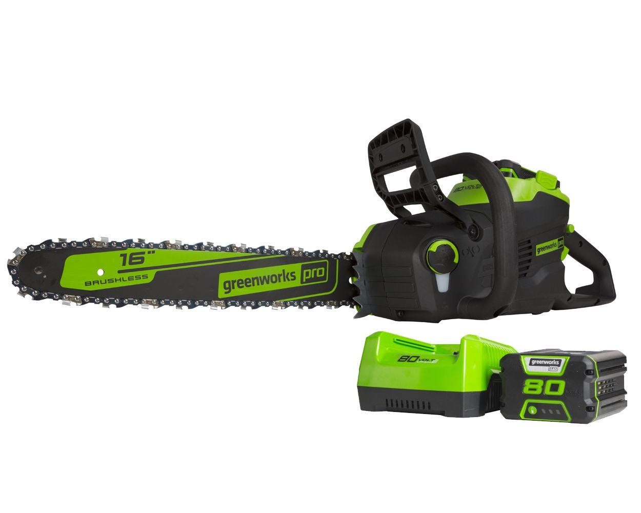80V 16" Cordless Battery Chainsaw w/ 2.5Ah Battery & Charger