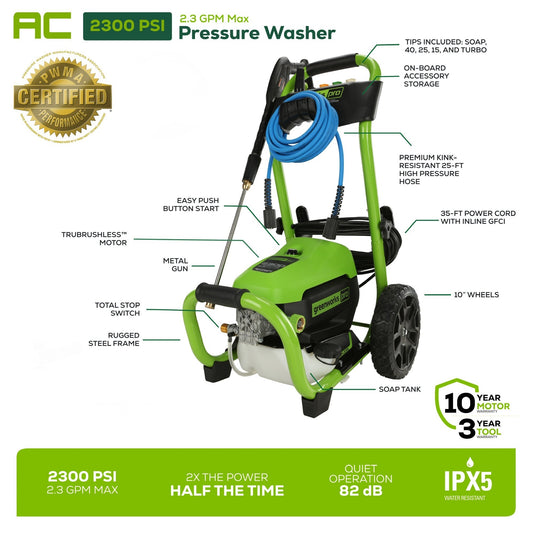OPEN BOX 2300 PSI 1.2-GPM Cold Water Electric Pressure Washer