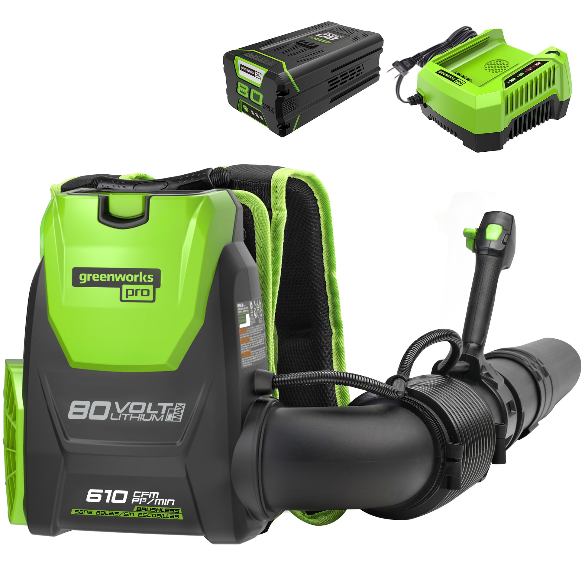 Greenworks 80V Gen 2 780CFM Backpack Blower (1) 4ah Battery