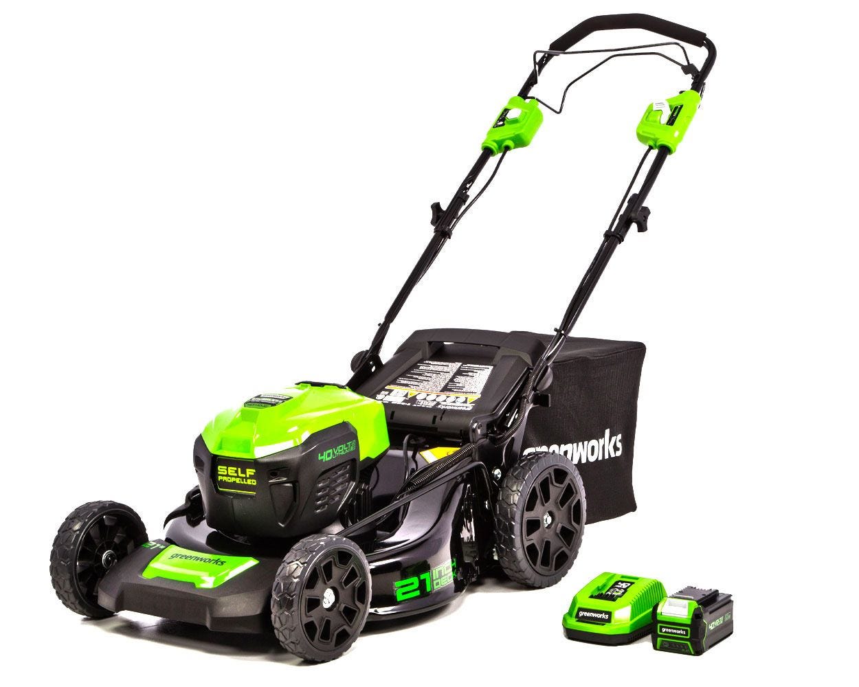 40V 21-Inch Self-Propelled Cordless Lawn Mower | Greenworks