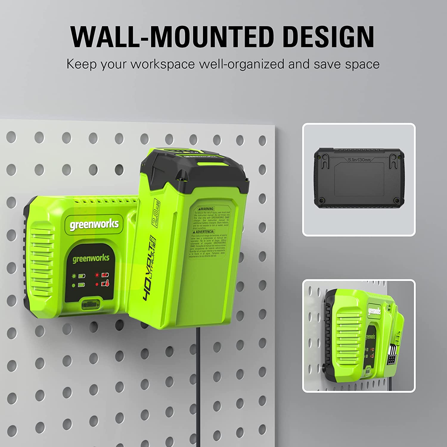 40V 5A Rapid Charger | Greenworks Tools