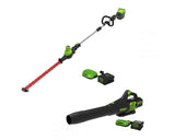 60V 20" Cordless Battery Pole Hedge Trimmer & 610 CFM Leaf Blower Combo Kit w/ 2.0Ah & 2.5Ah Battery & (2) Chargers