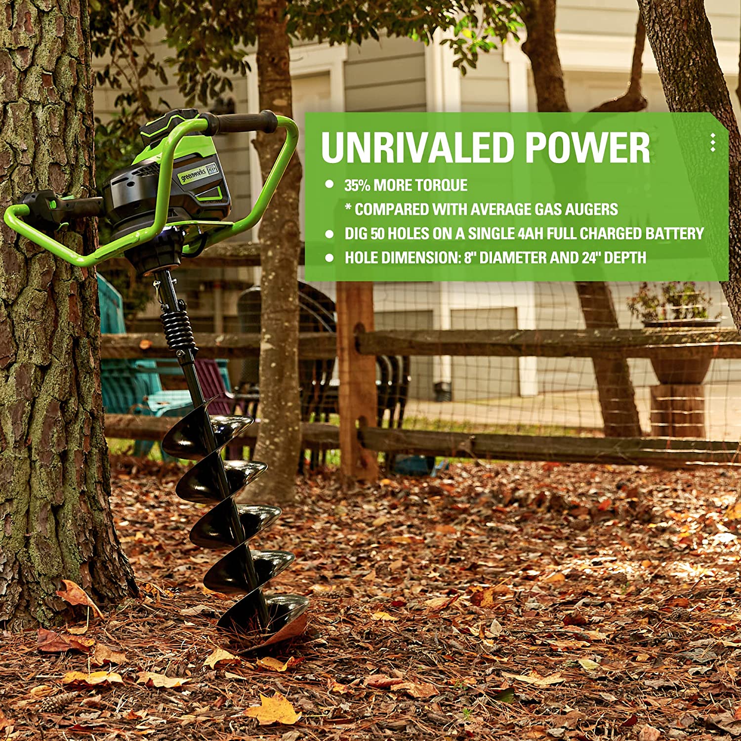 80V Cordless Battery Brushless Earth Auger / Post Hole Digger (Tool Only)