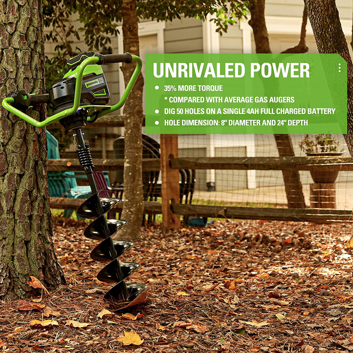80V Cordless Battery Brushless Earth Auger Powerhead (Tool Only)