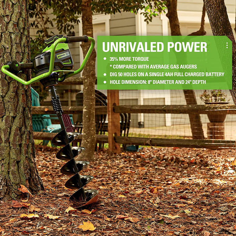 80V Cordless Battery Brushless Earth Auger / Post Hole Digger (Tool ...