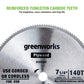 Greenworks 24V 7-1/4 " 140T Circular Saw Blades