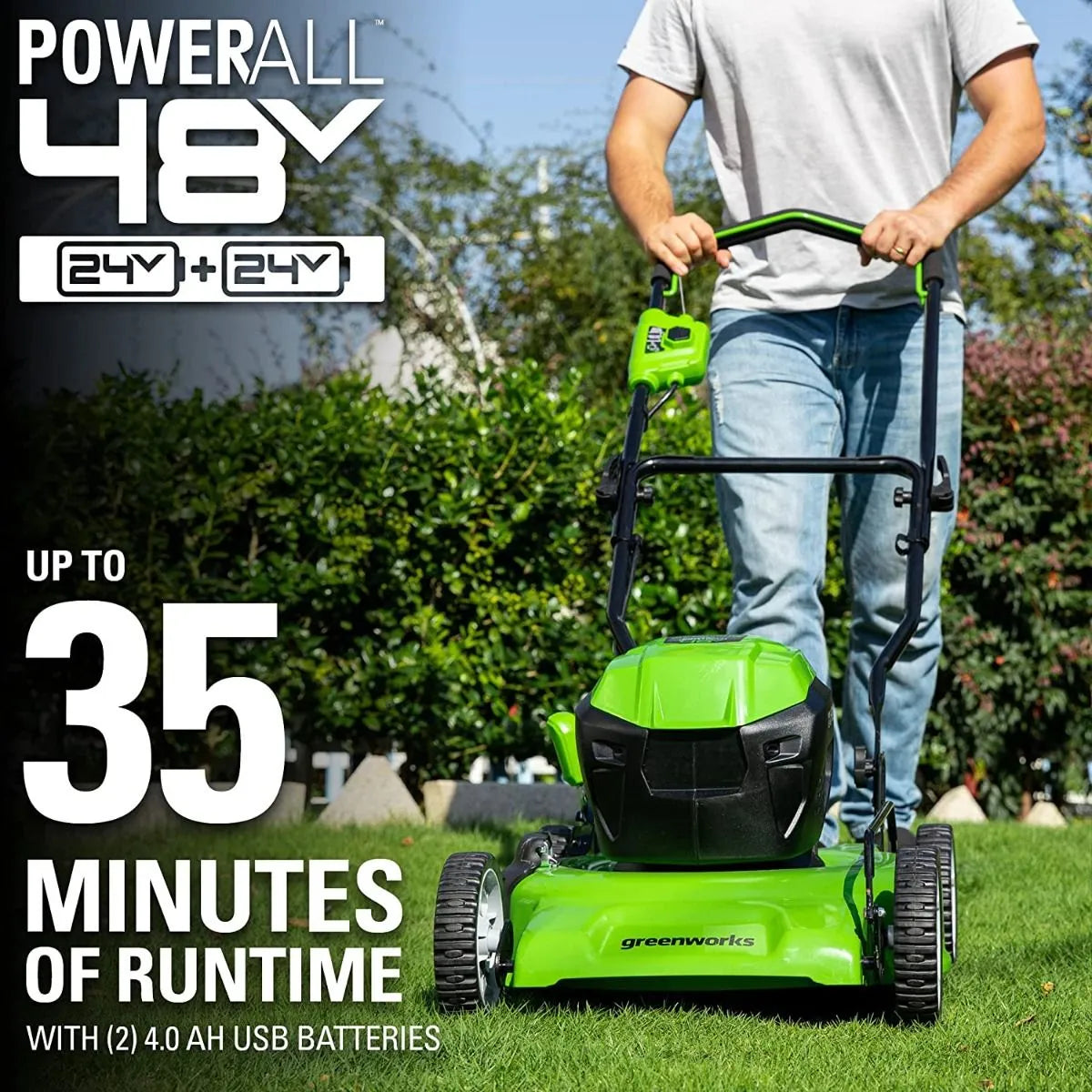 48V 19 Lawn Mower, Batteries, & Charger
