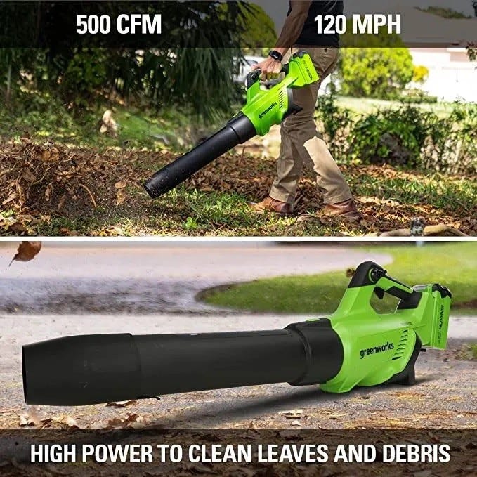 40V 19" Push Mower & 500 CFM Leaf Blower Combo Kit w/ 5.0Ah Battery & Charger