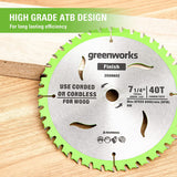 Greenworks 24V 7-1/4 " 40T Circular Saw Blades