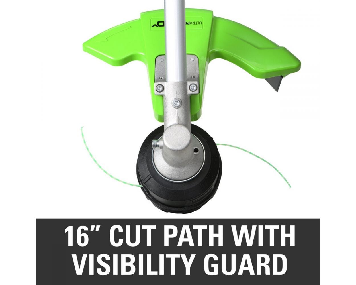60V 16" Cordless Battery String Trimmer (Attachment Capable) & Horizontal Blower Attachment w/ 4.0 Ah Battery & Charger