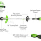 60V 16" Cordless Battery String Trimmer (Attachment Capable) & 5 Pcs Attachments Combo Kit w/ 4.0 Ah Battery & Charger