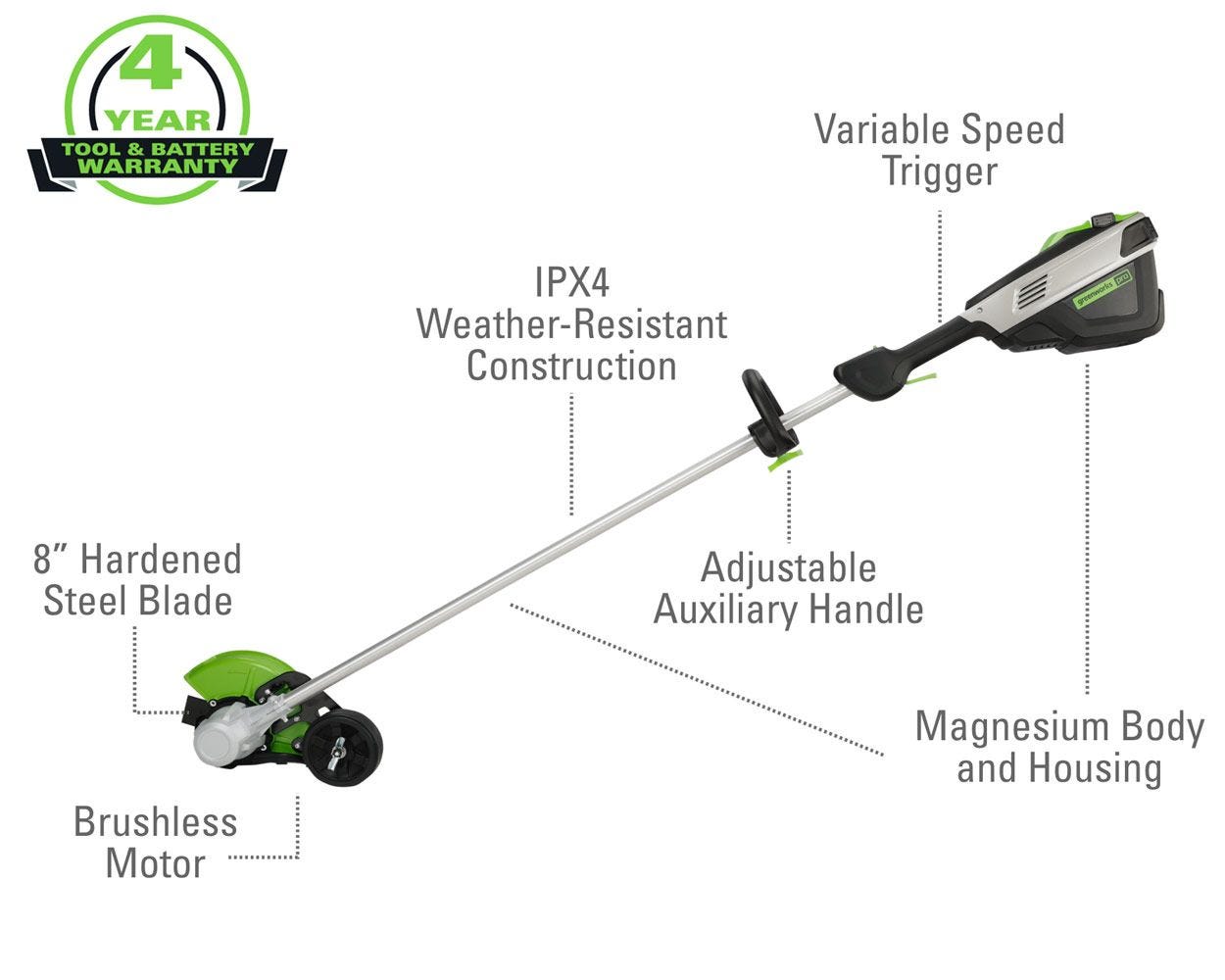 60V 8-Inch Cordless Stick Edger | Greenworks X-Range