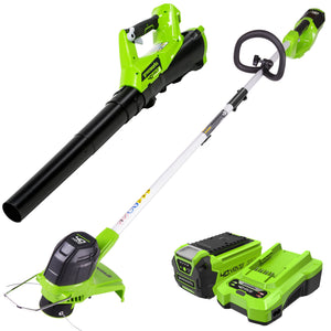 Greenworks 40V 12" Cordless String Trimmer & 390 CFM Leaf Blower w/ 2.0Ah Battery $102 + Free S&H