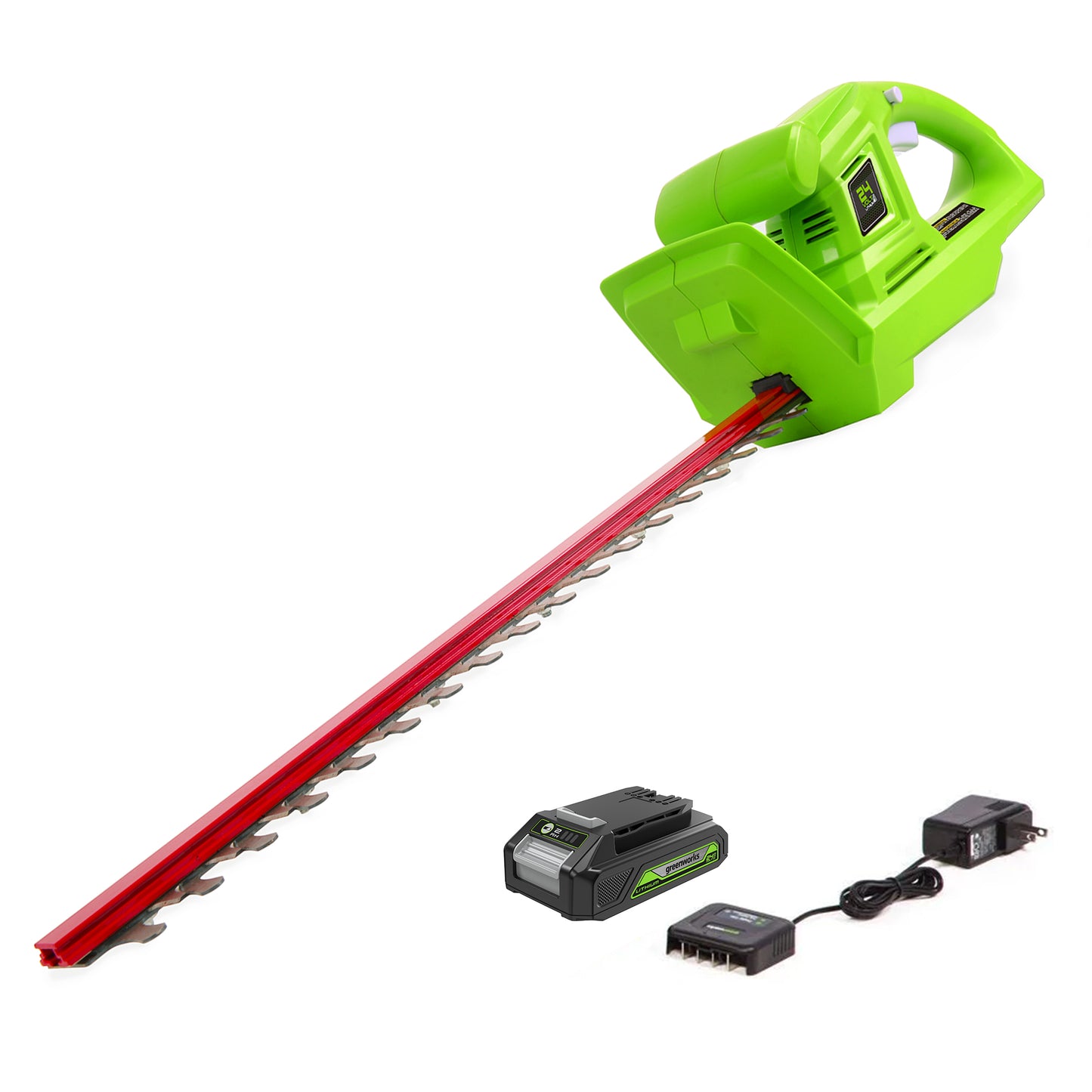 24V 20" Cordless Battery Hedge Trimmer w/ 2.0Ah Battery & Charger