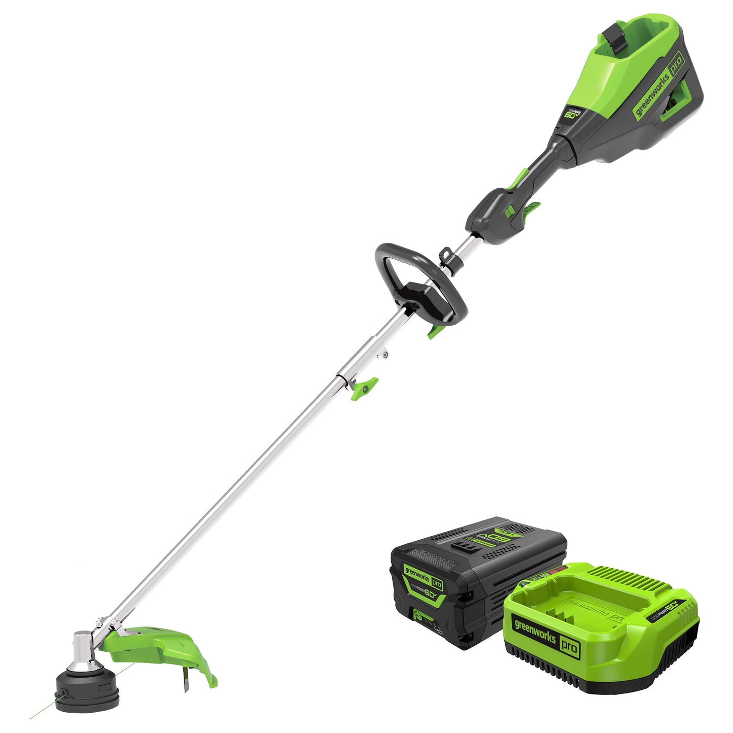 60V 16" Cordless Battery String Trimmer (Attachment Capable) & 16" Hedge Trimmer Attachment Combo Kit w/ 4.0 Ah Battery & Charger