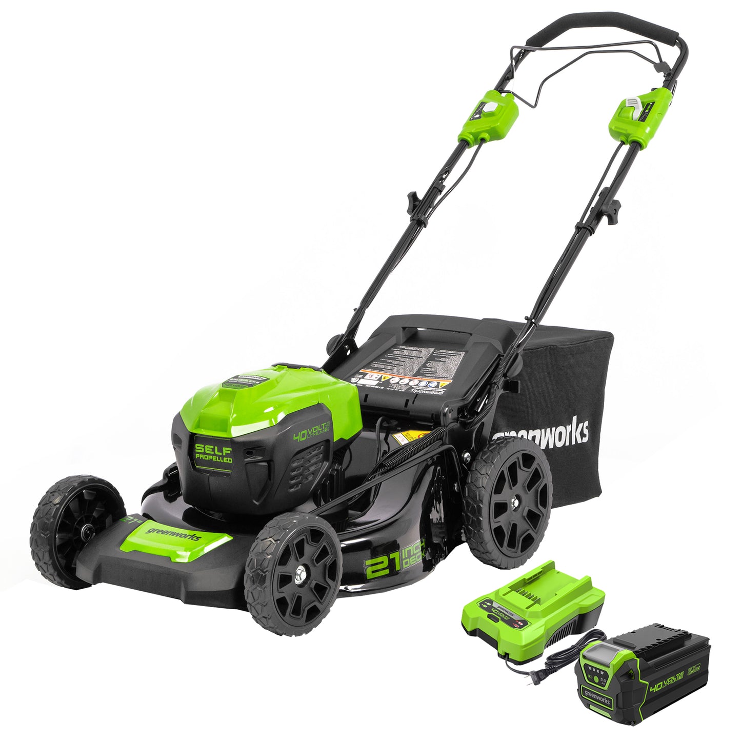 40V 21" Cordless Battery Self-Propelled Lawn Mower w/ 5.0Ah Battery & Charger