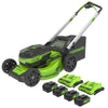 48V (24V x 2) 21" Cordless Battery Self-Propelled Lawn Mower w/ (4) 4.0Ah USB Batteries & (2) Dual Port Chargers, LM2102S
