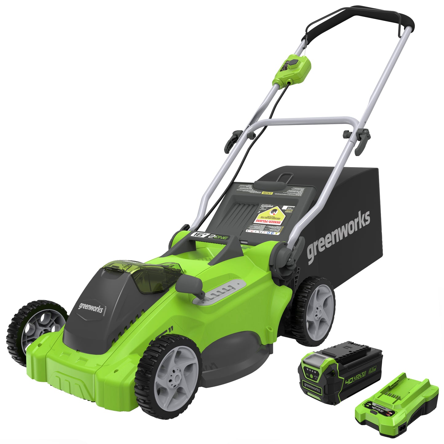 40V 16" Cordless Battery Lawn Mower w/ 4.0Ah Battery & Charger