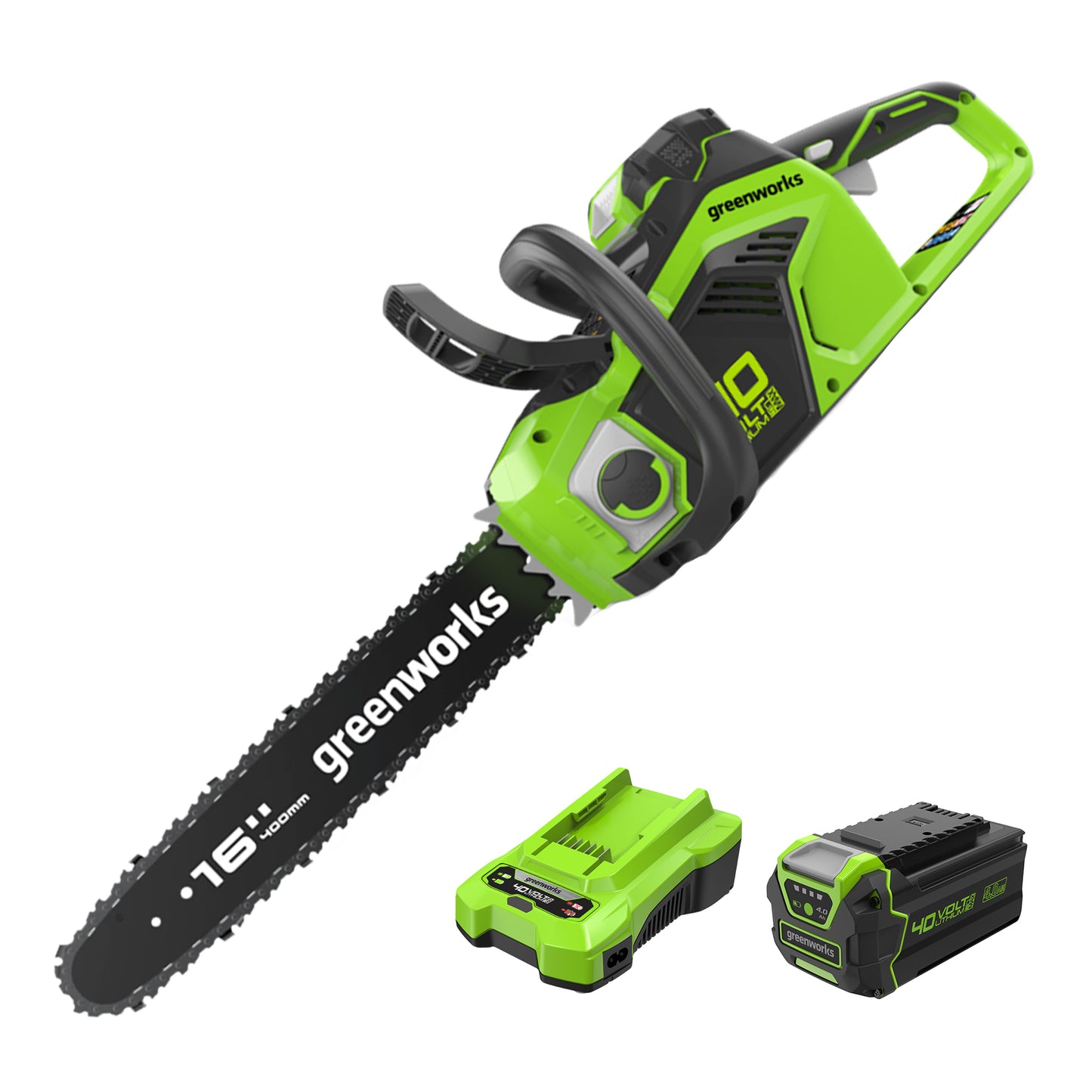 40V 16" Cordless Battery Chainsaw w/ 4.0Ah USB Battery & Charger