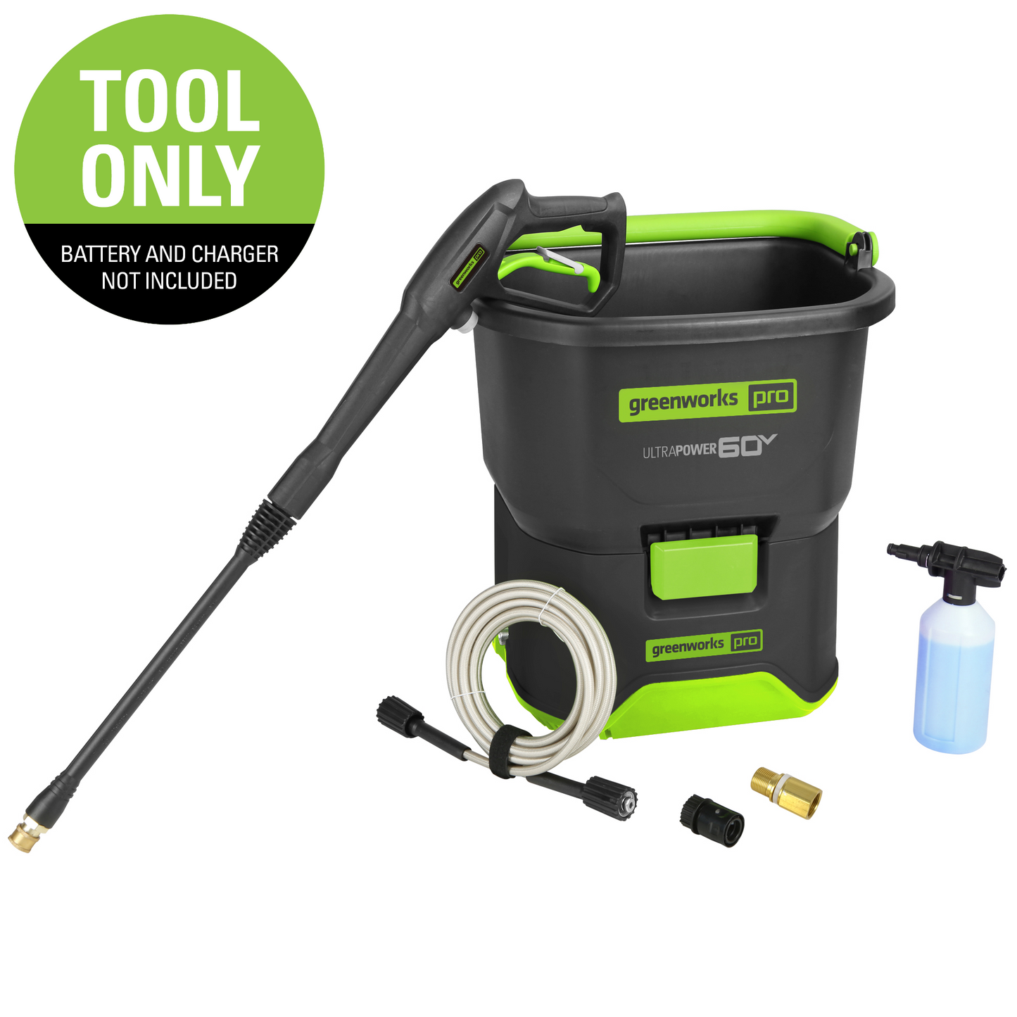 60V 1800 PSI 1.1 GPM Cold Water Bucket Pressure Washer (Tool Only)