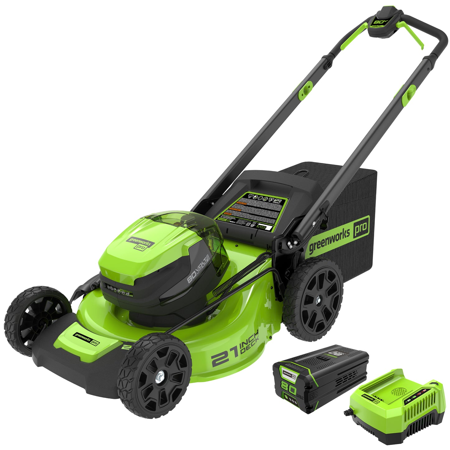80V 21" Cordless Battery Push Lawn Mower w/ 4.0Ah Battery & Charger