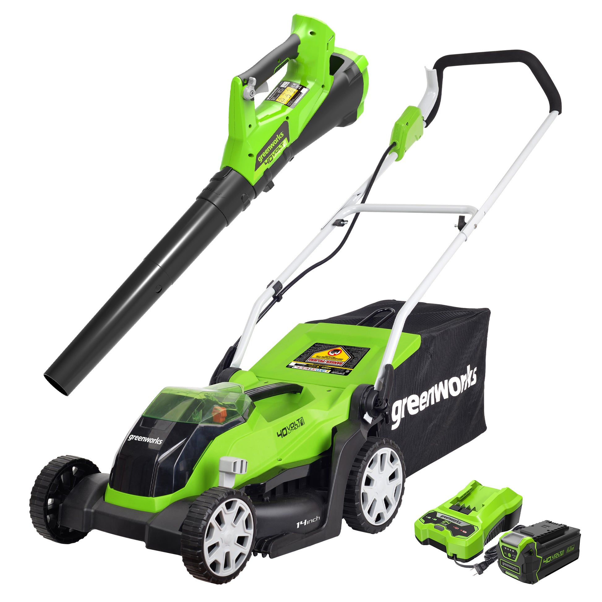 Greenworks 40V Li-Ion Cordless 40 cm Lawnmower With Battery