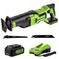 24V Cordless Battery Reciprocating Saw w/ 4.0Ah USB Battery & Charger