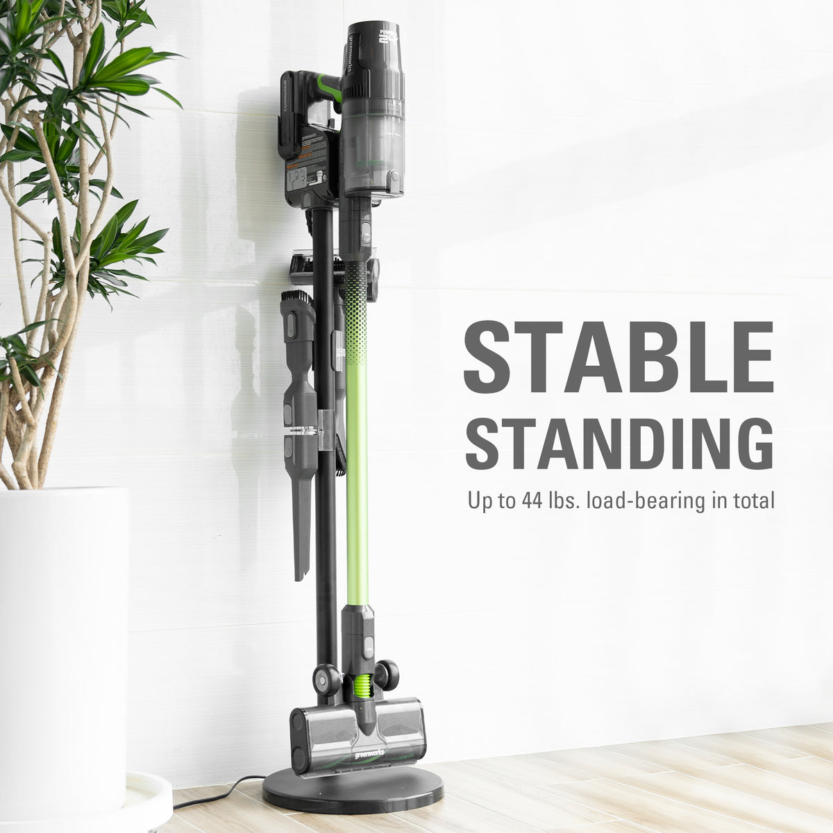 Vacuum Standing Rack 24V 2-Piece Stick Vac Stand - Black