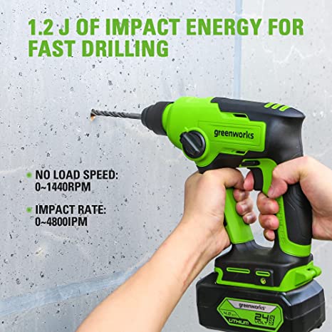 24V SDS 1.2J Brushless Rotary Hammer Drill w/ 4.0Ah Battery and Charger